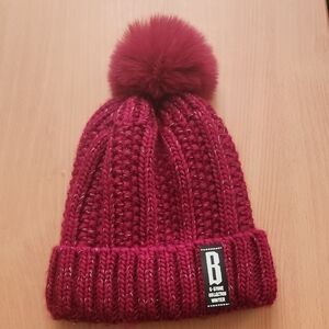 Kids Maroon Pom-Pom Hat
